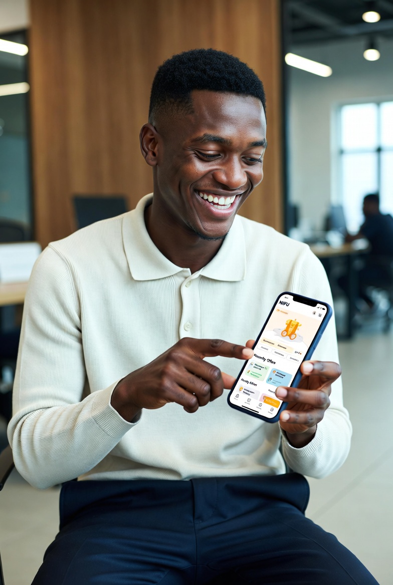 Man enjoying NIFU at co-working space